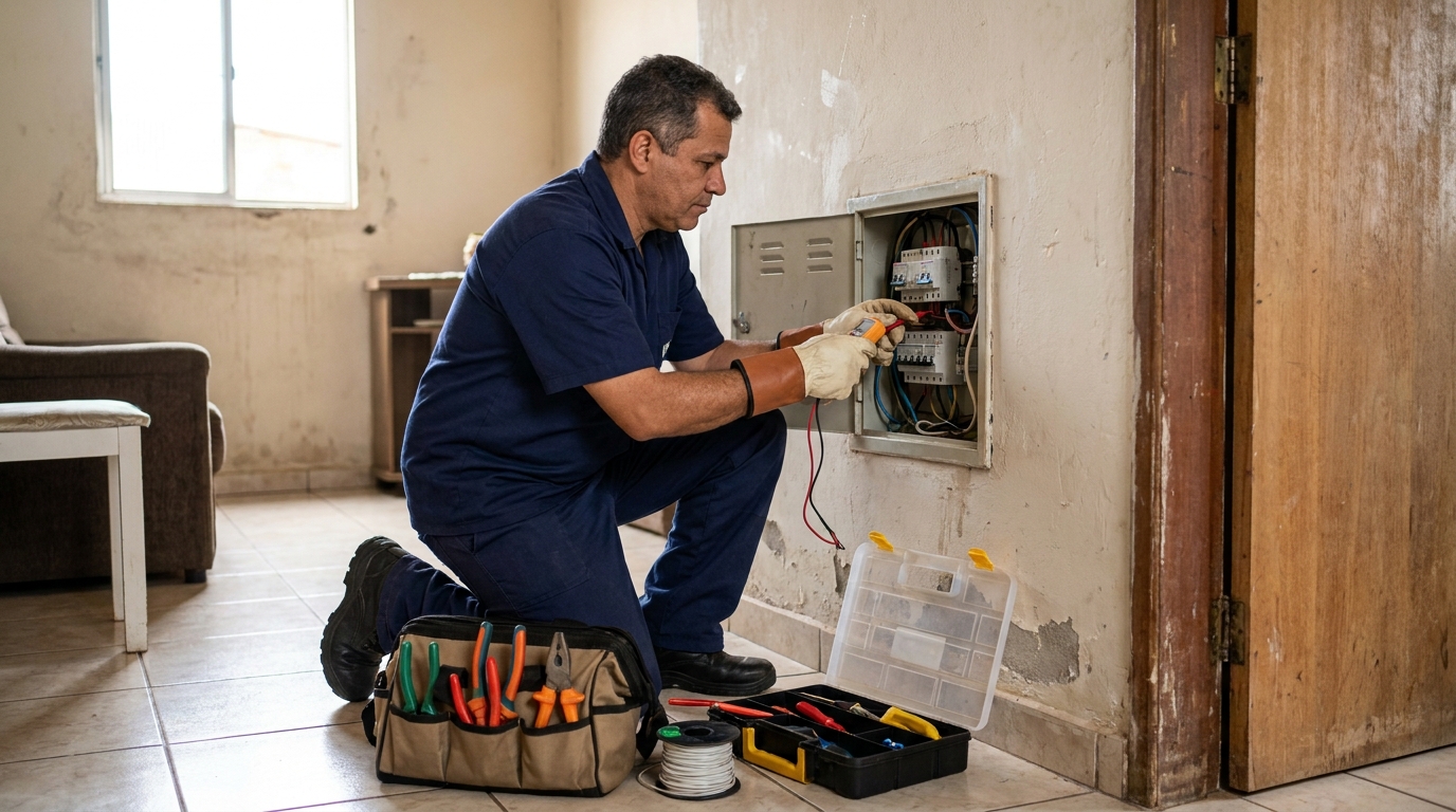 Eletricista com ferramentas em Aracaju‑SE