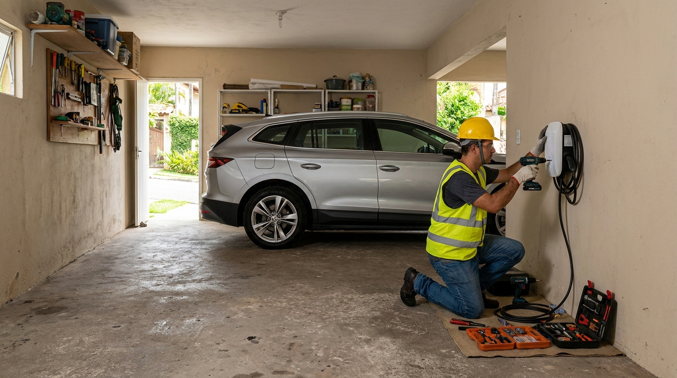 Instalacao de carregador de carro eletrico residencial em Aracaju‑SE