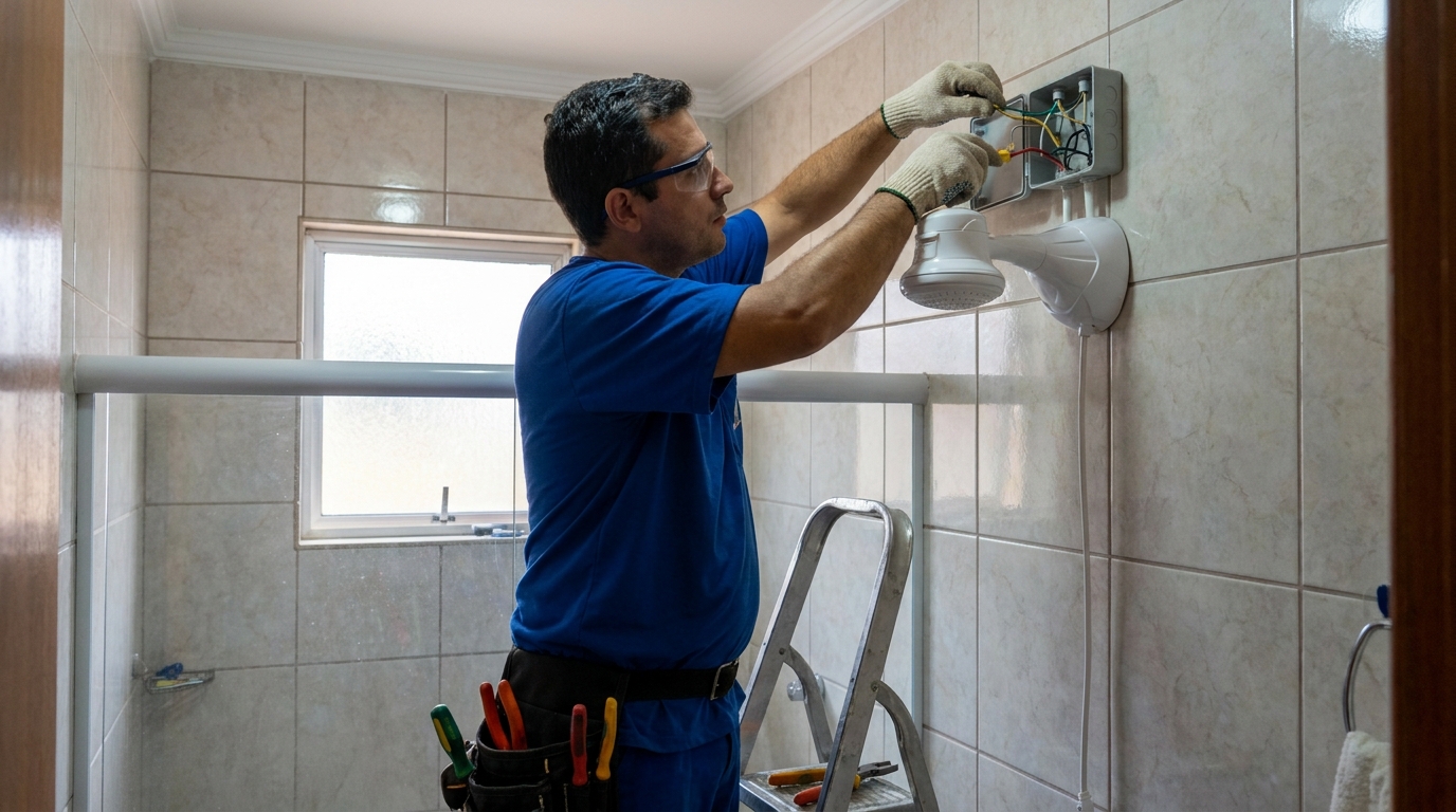Instalacao de chuveiro eletrico profissional em Aracaju‑SE