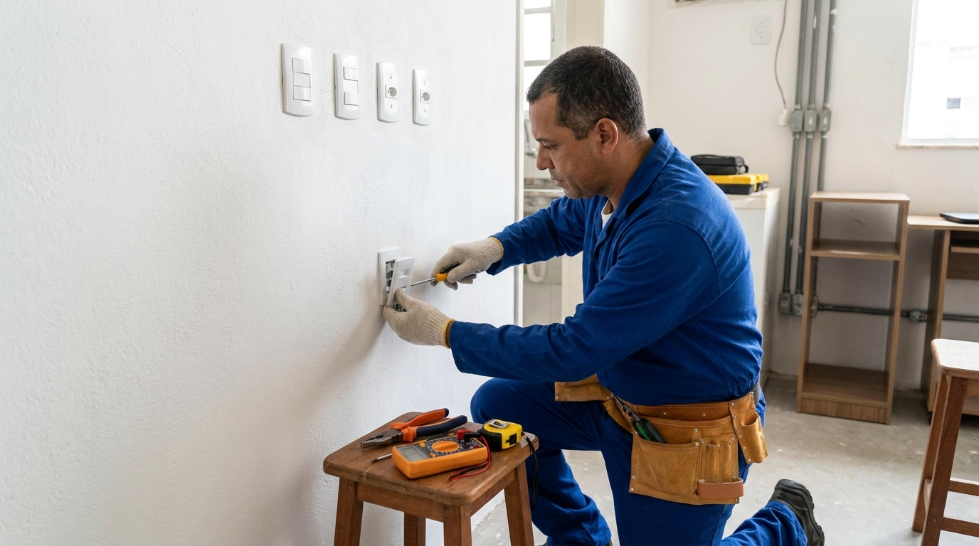 Instalacao de tomada e interruptor profissional em Aracaju‑SE