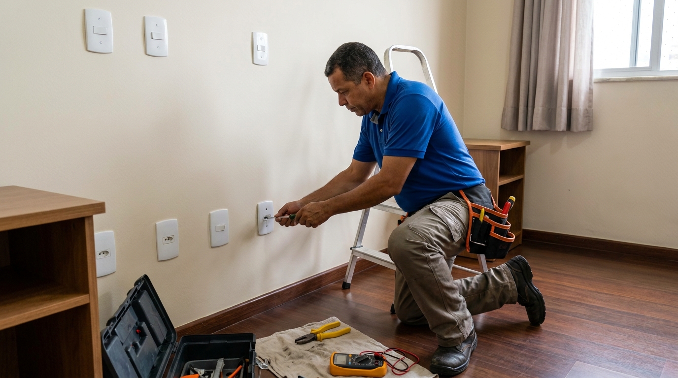 Instalacao de tomada e interruptor residencial em Aracaju‑SE