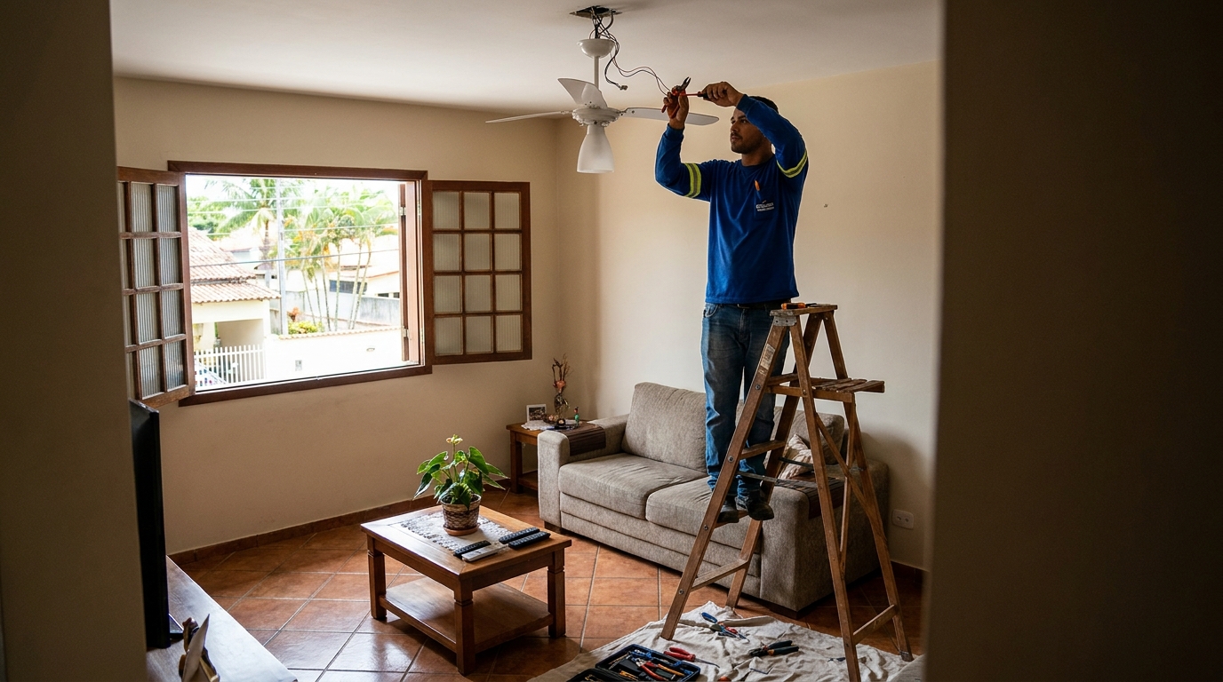 Instalacao de ventilador de teto profissional em Aracaju‑SE